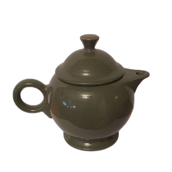 Fiesta Fiestaware Teapot Homer Laughlin Sage Green Vintage - Picture 1 of 13